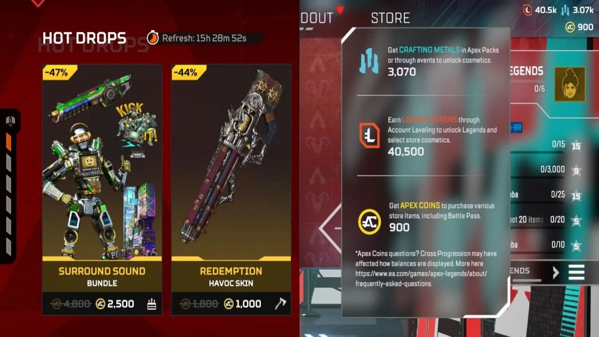 Các loại tiền tệ trong game Apex Legends, cho thấy cách các tựa game sử dụng nhiều loại tiền ảo để tối đa hóa lợi nhuận.