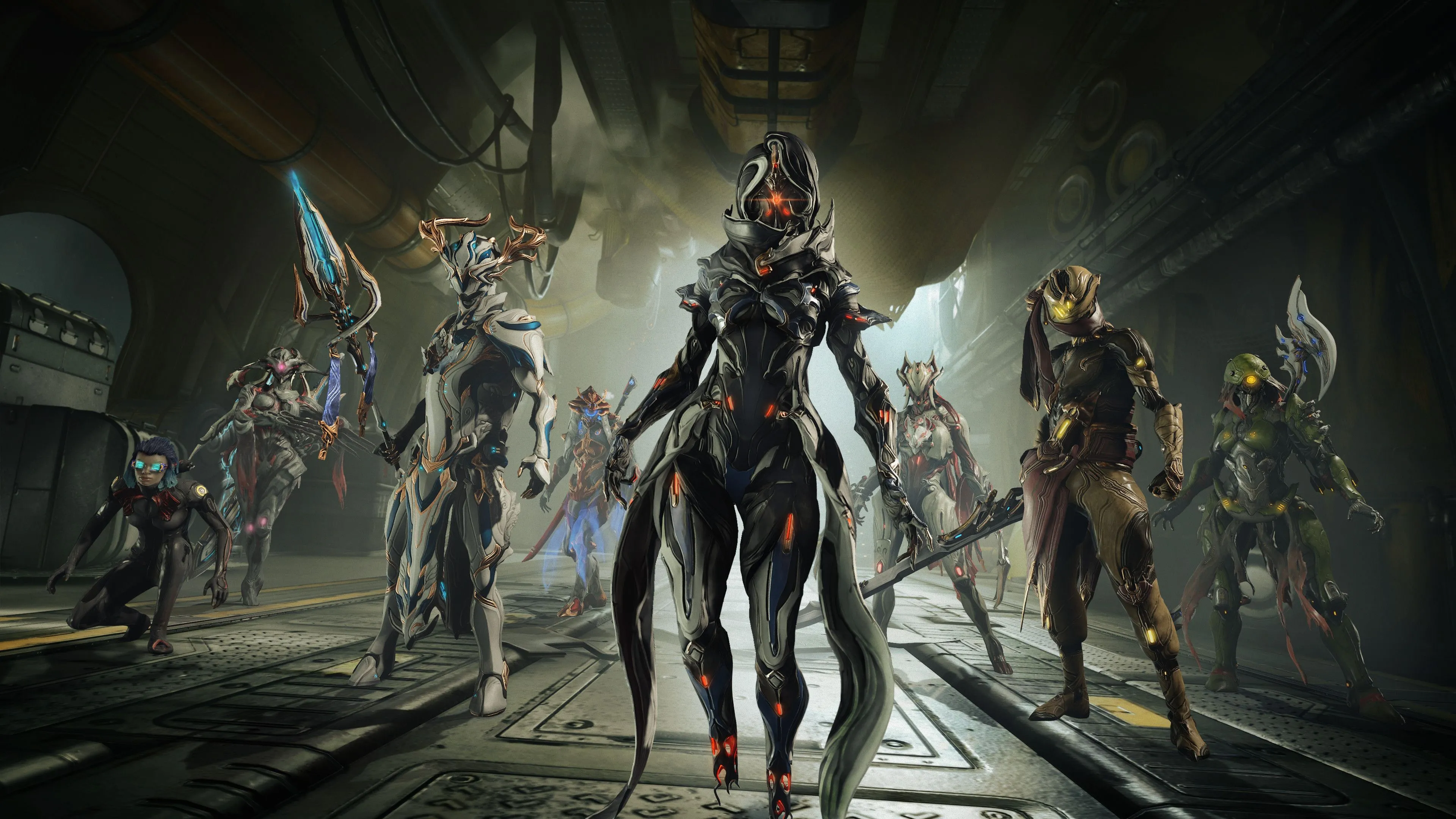Các nhân vật trong game miễn phí Warframe, đại diện cho những lựa chọn game free-to-play chất lượng.