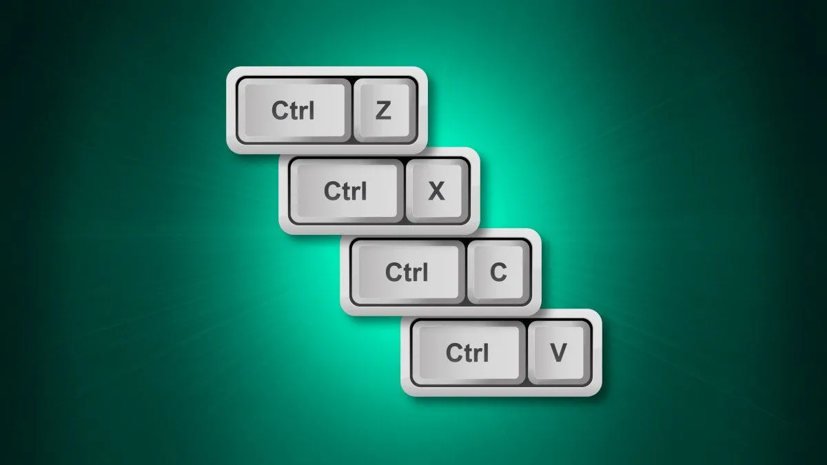 Các phím tắt bàn phím Ctrl+Z, Ctrl+X, Ctrl+C và Ctrl+V, biểu tượng cho chức năng hoàn tác trong công nghệ.
