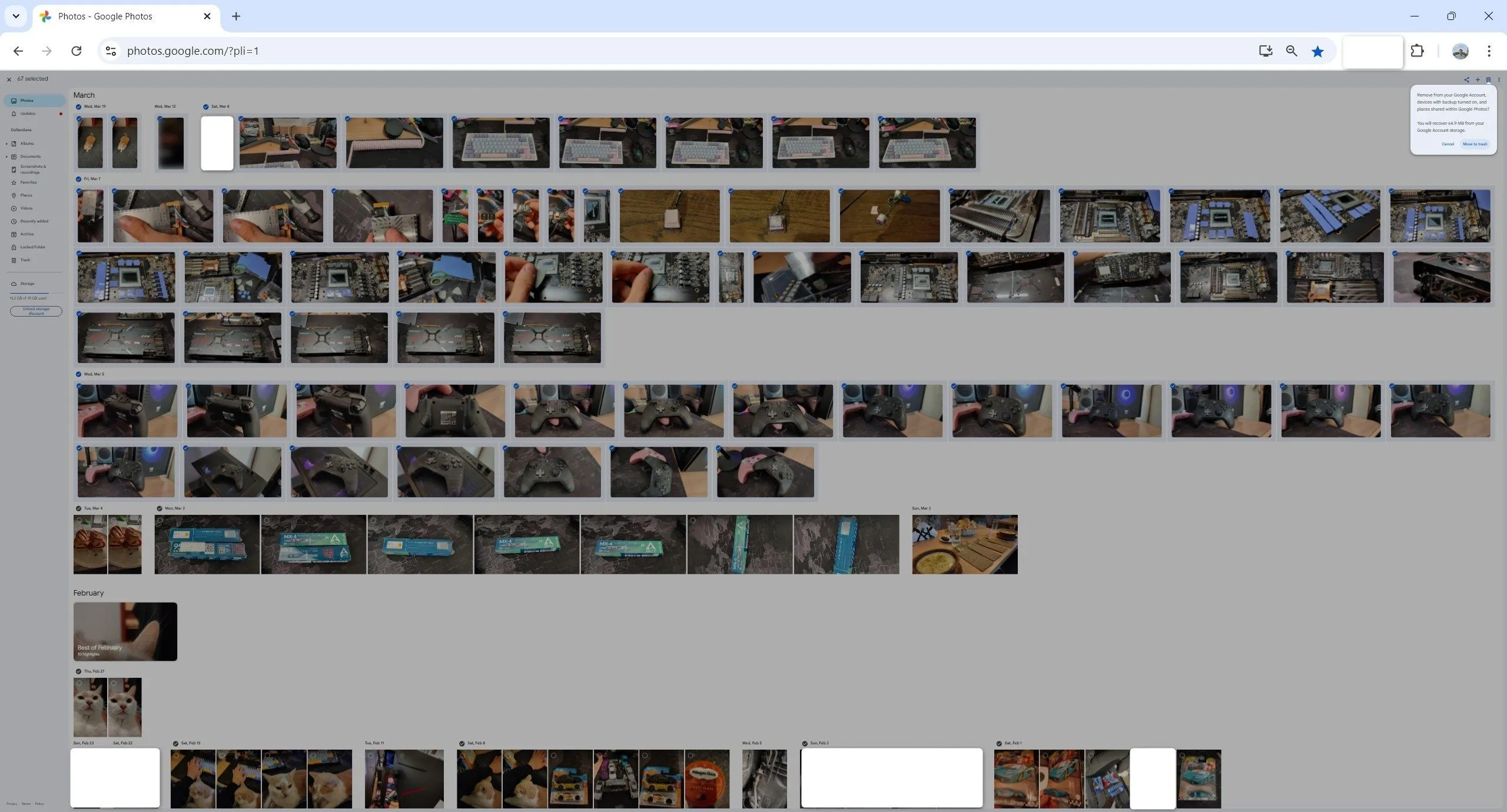 Cách chọn và xóa nhiều ảnh cùng lúc trong giao diện Google Photos trên máy tính