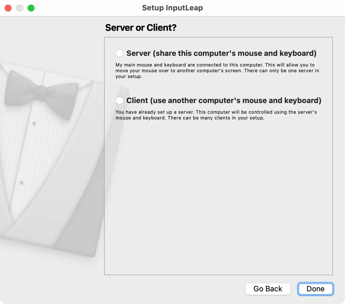 Cài đặt Input Leap trên máy chủ macOS.