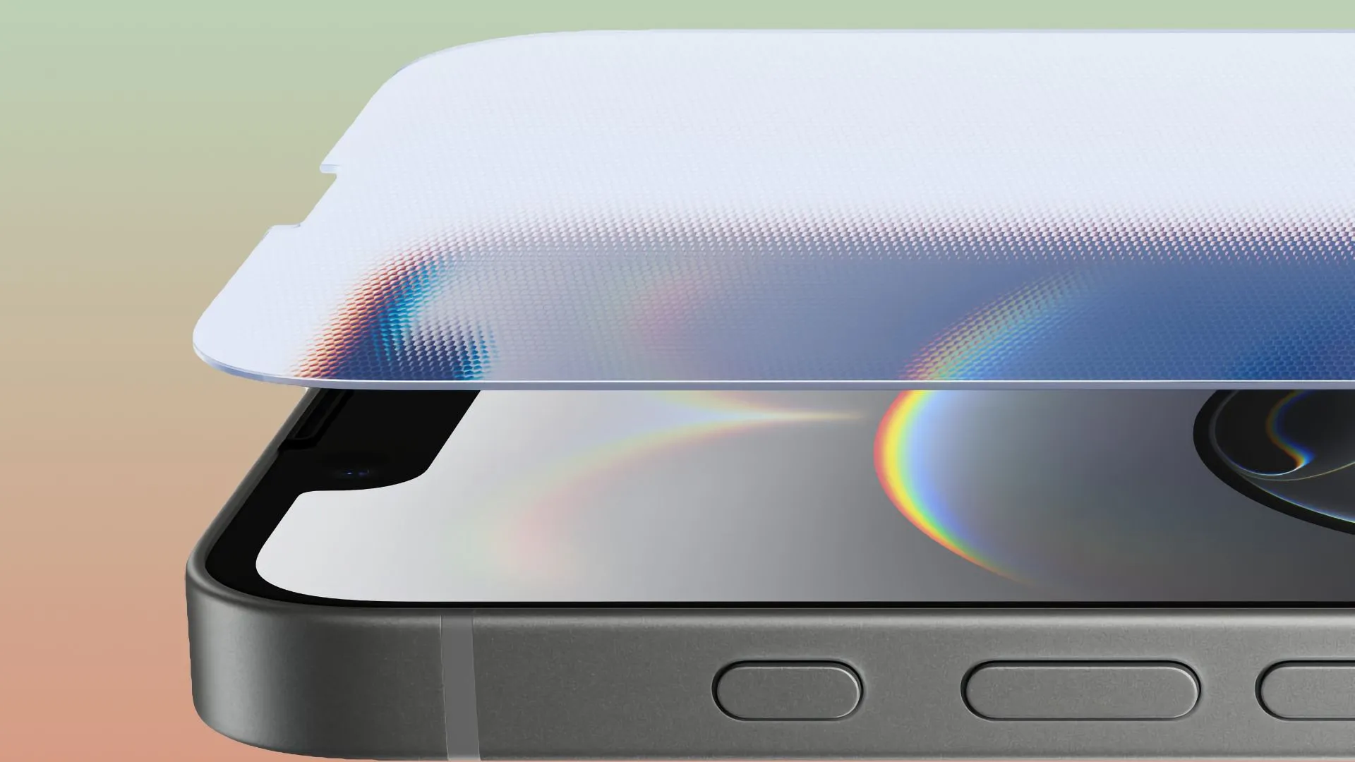 Cận cảnh màn hình iPhone 16e với công nghệ Ceramic Shield, minh họa lớp bảo vệ siêu bền chống va đập.