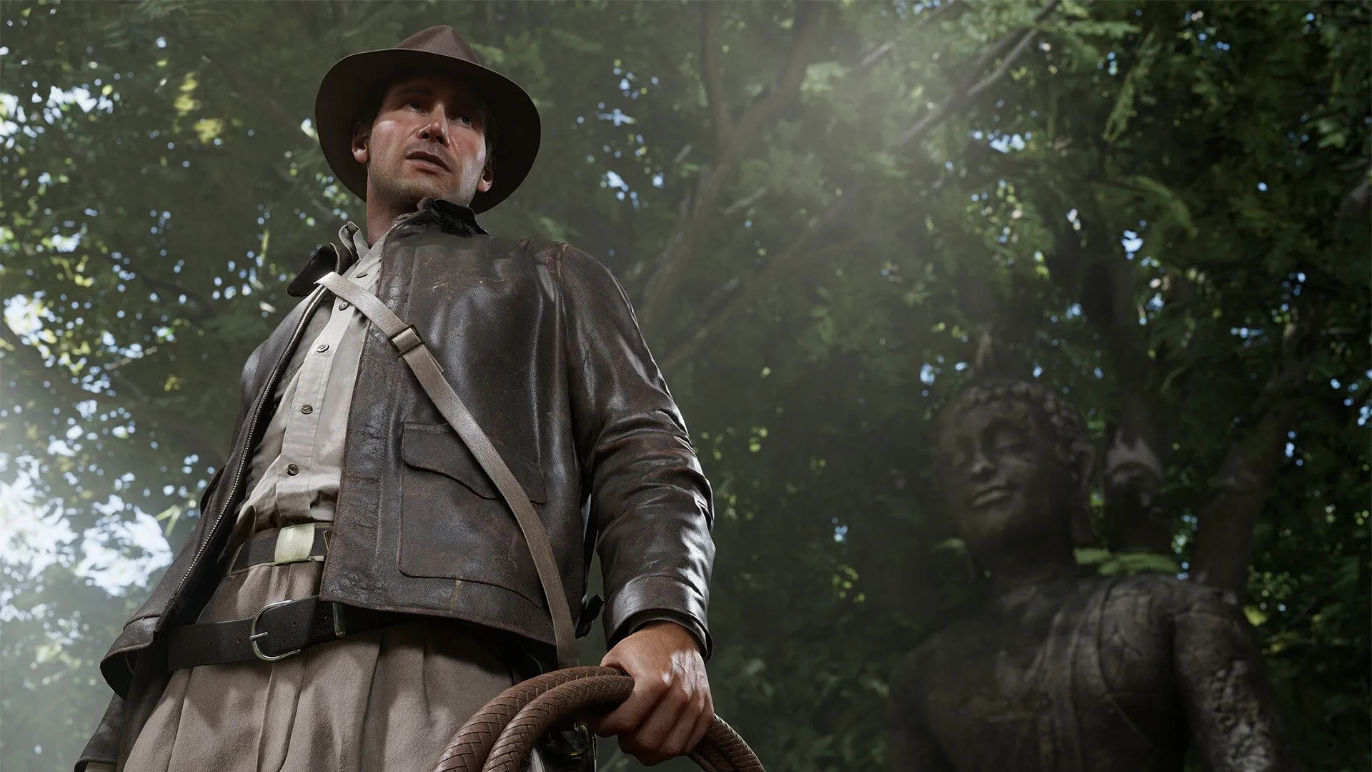Cảnh cắt trong game Indiana Jones and the Great Circle thể hiện hoạt ảnh khuôn mặt sống động và chất lượng điện ảnh