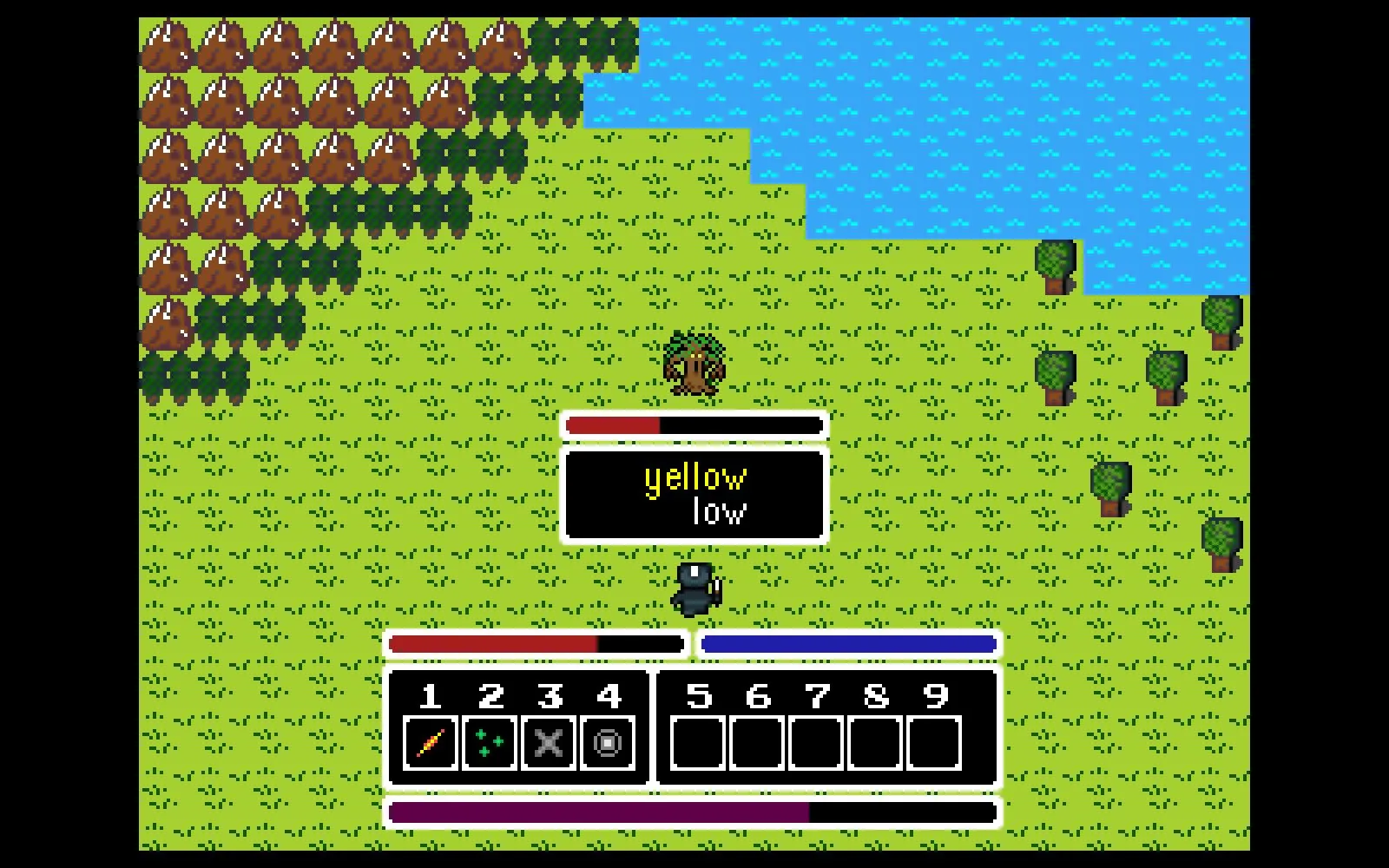 Cảnh chiến đấu trong Secret of Qwerty, game nhập vai cổ điển với cơ chế chiến đấu dựa trên gõ phím.