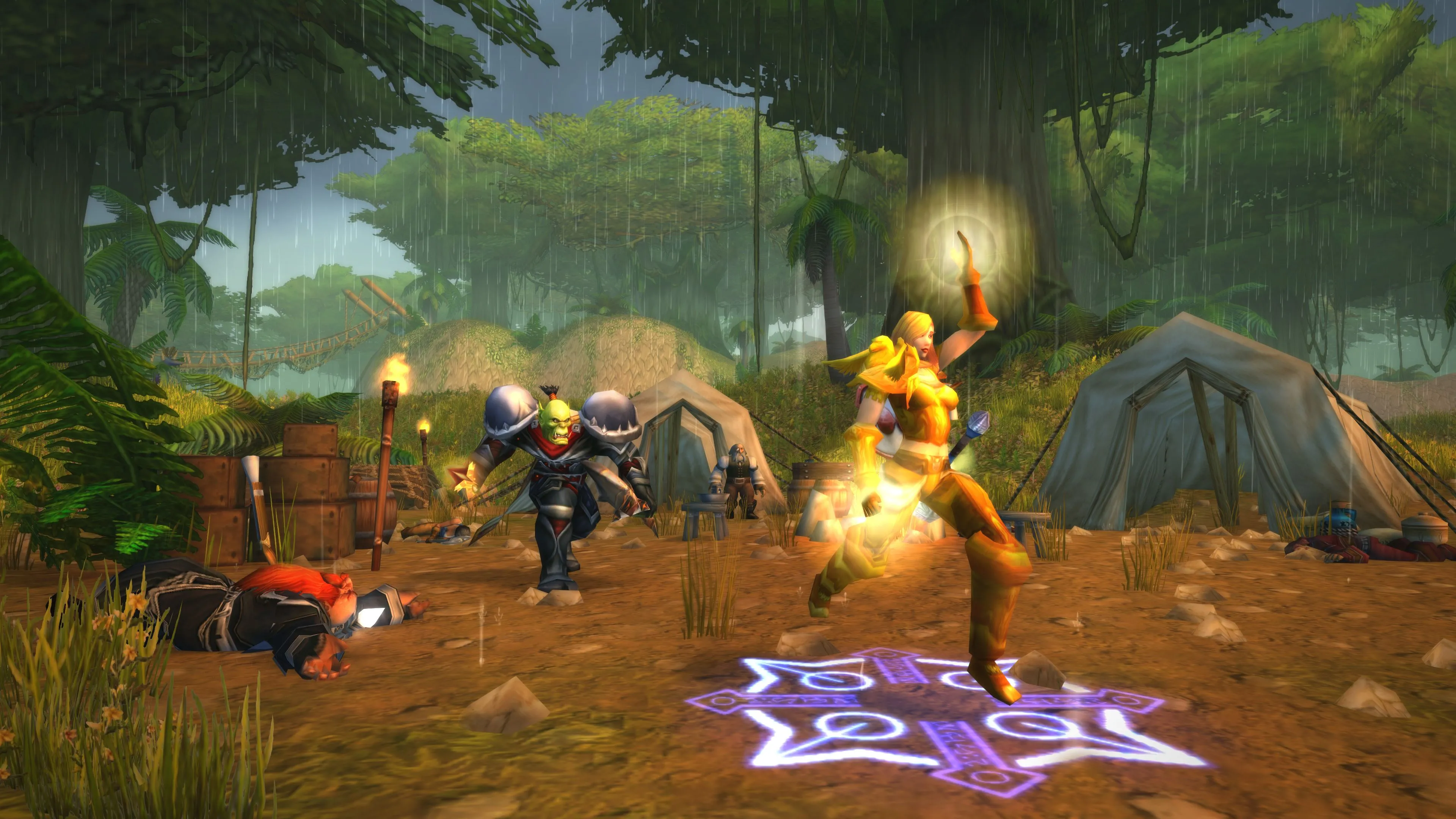 Cảnh giao tranh PvP thế giới mở tại Thung lũng Stranglethorn trong World of Warcraft
