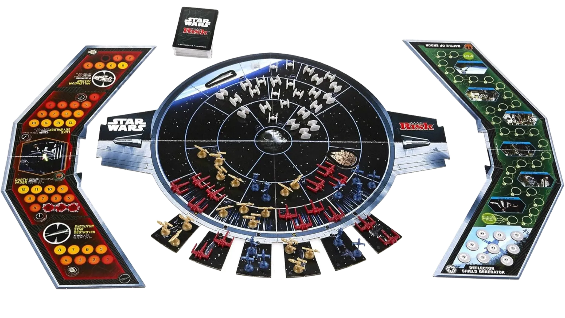 Cảnh ván chơi Board Game Risk: Star Wars Edition với bản đồ và quân cờ.