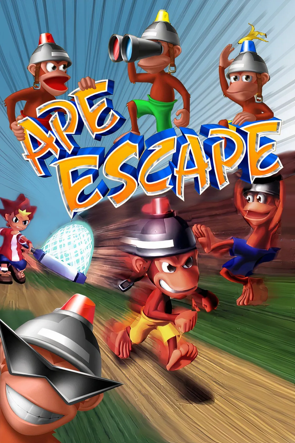Cậu bé Spike và những chú khỉ trong game Ape Escape, biểu tượng của series game huyền thoại PlayStation