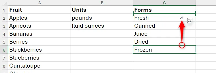 Chèn một ô hoặc dải ô vào giữa dữ liệu hiện có trong Excel bằng cách giữ Shift và kéo thả