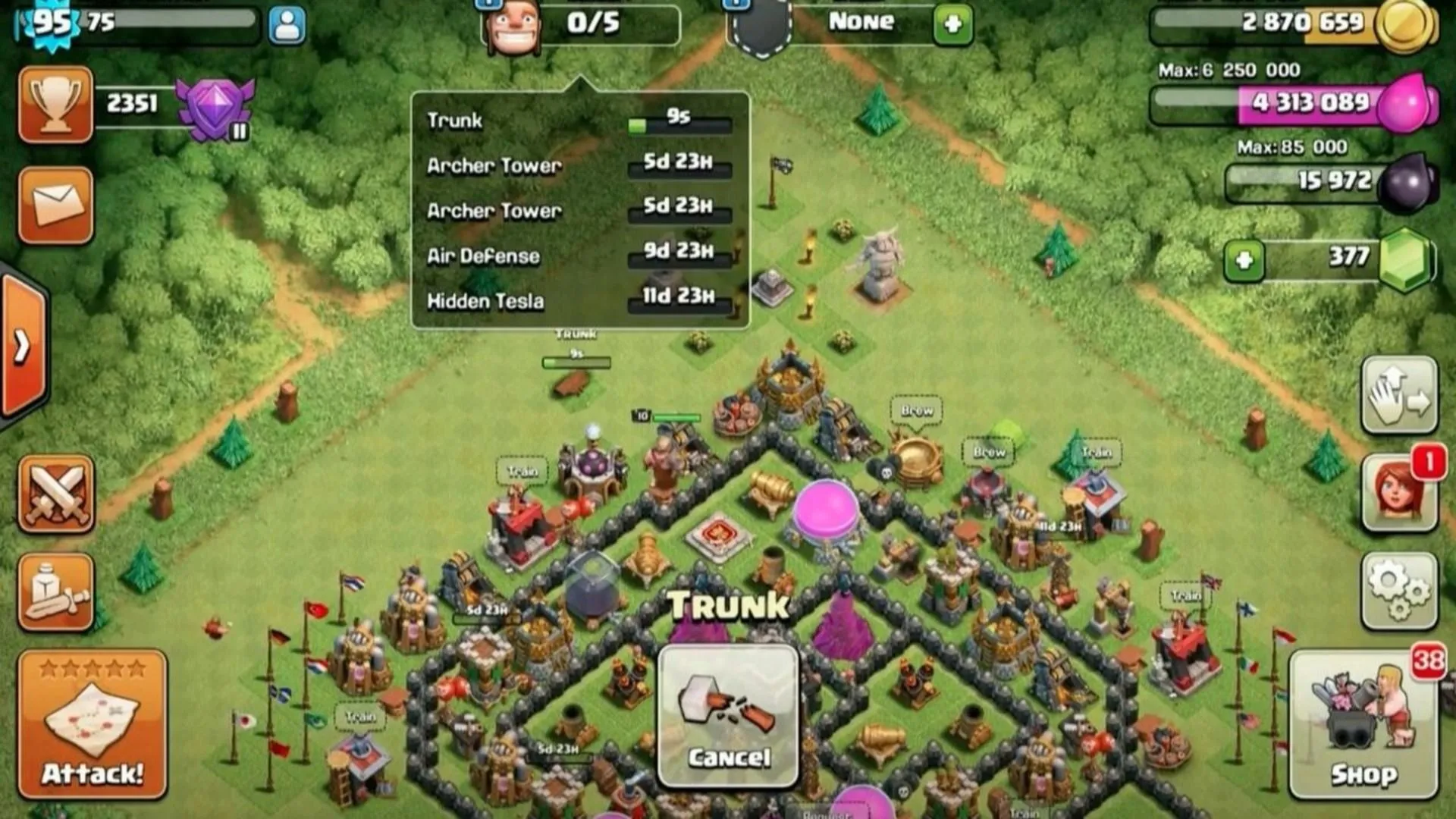 Cơ chế giới hạn thời gian (time-gated) trong Clash of Clans, buộc người chơi phải chờ đợi hoặc trả tiền để tăng tốc tiến độ.