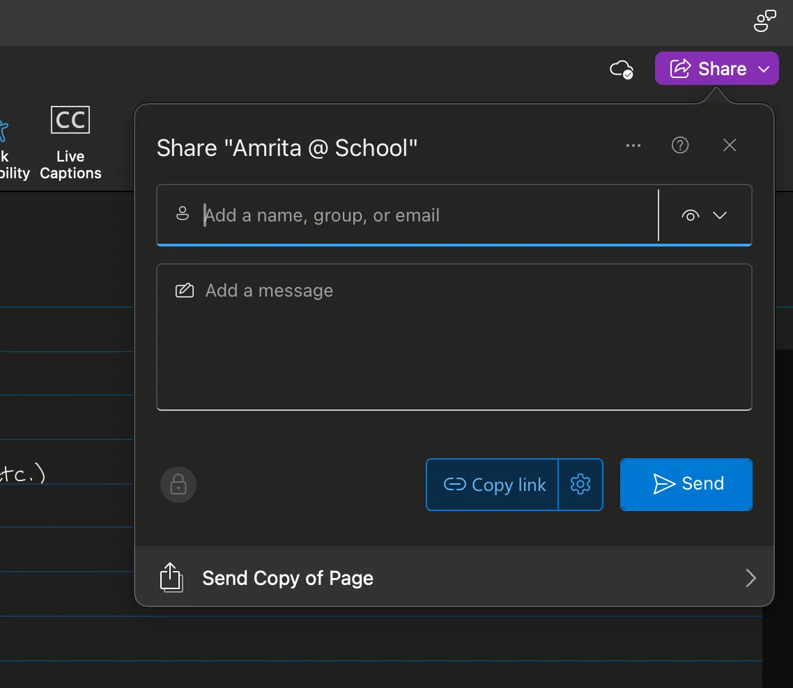 Cộng tác trên sổ tay OneNote, hiển thị các thành viên đang cùng chỉnh sửa và đồng bộ theo thời gian thực.