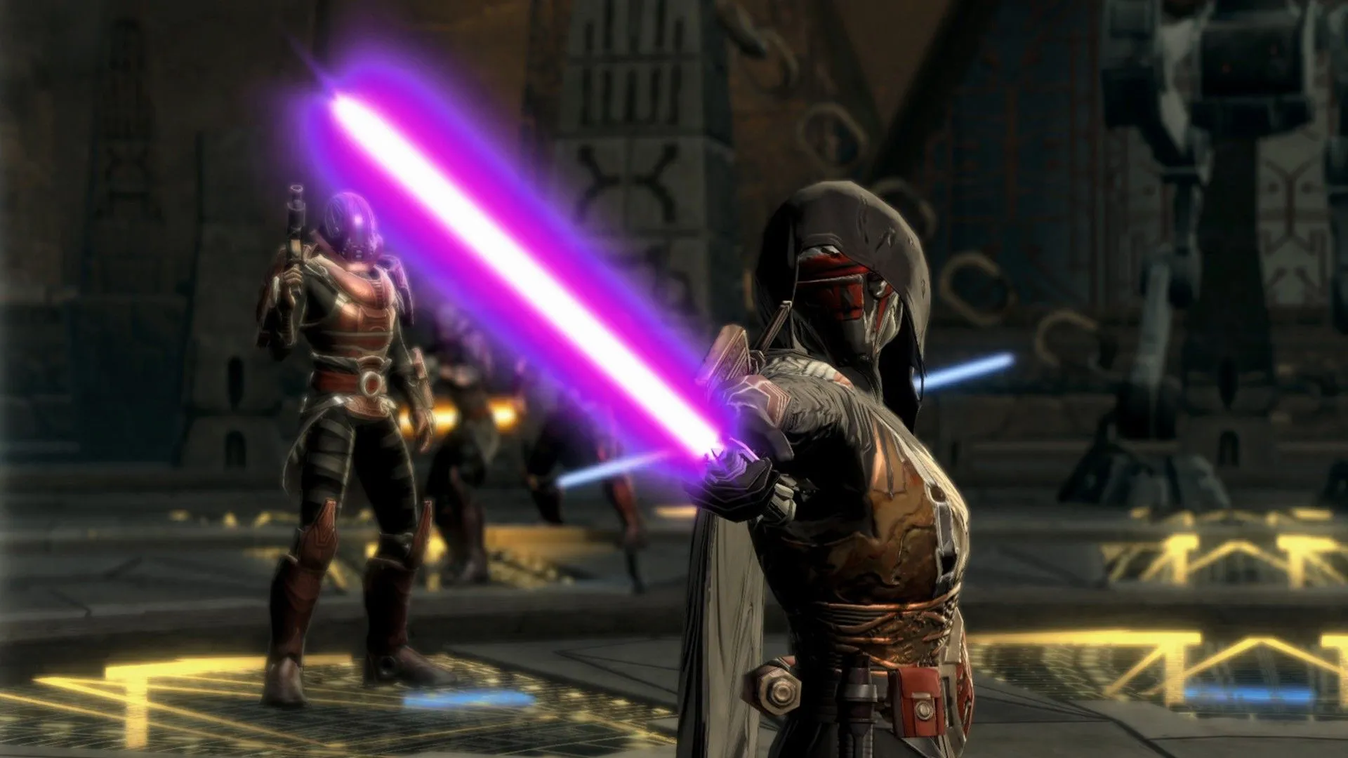 Darth Revan với Lightsaber trong Star Wars The Old Republic, biểu tượng của sự kết nối với KOTOR.