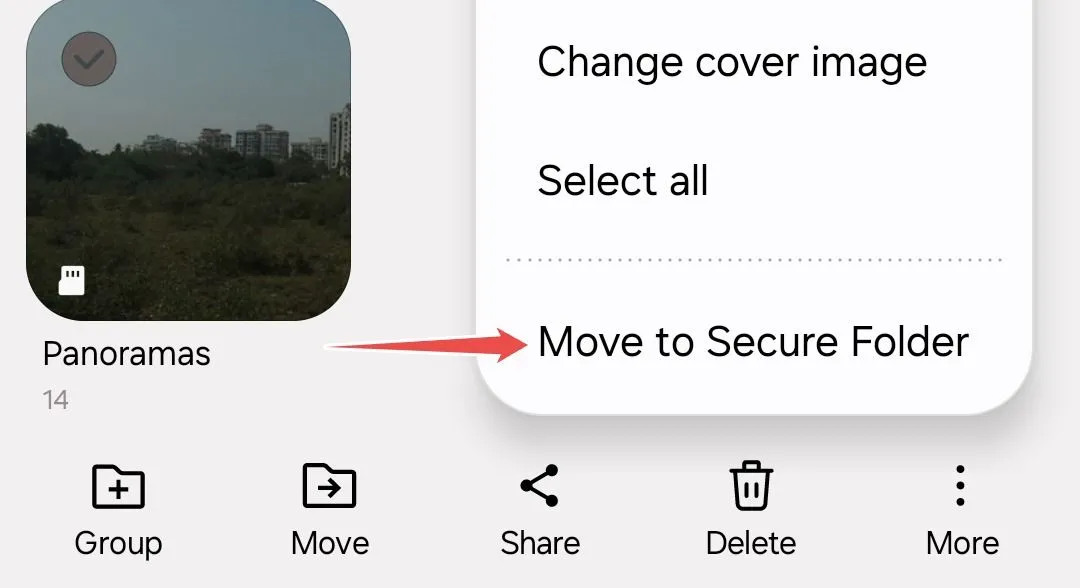 Di chuyển album vào Thư mục Bảo mật Secure Folder trong Thư viện Samsung