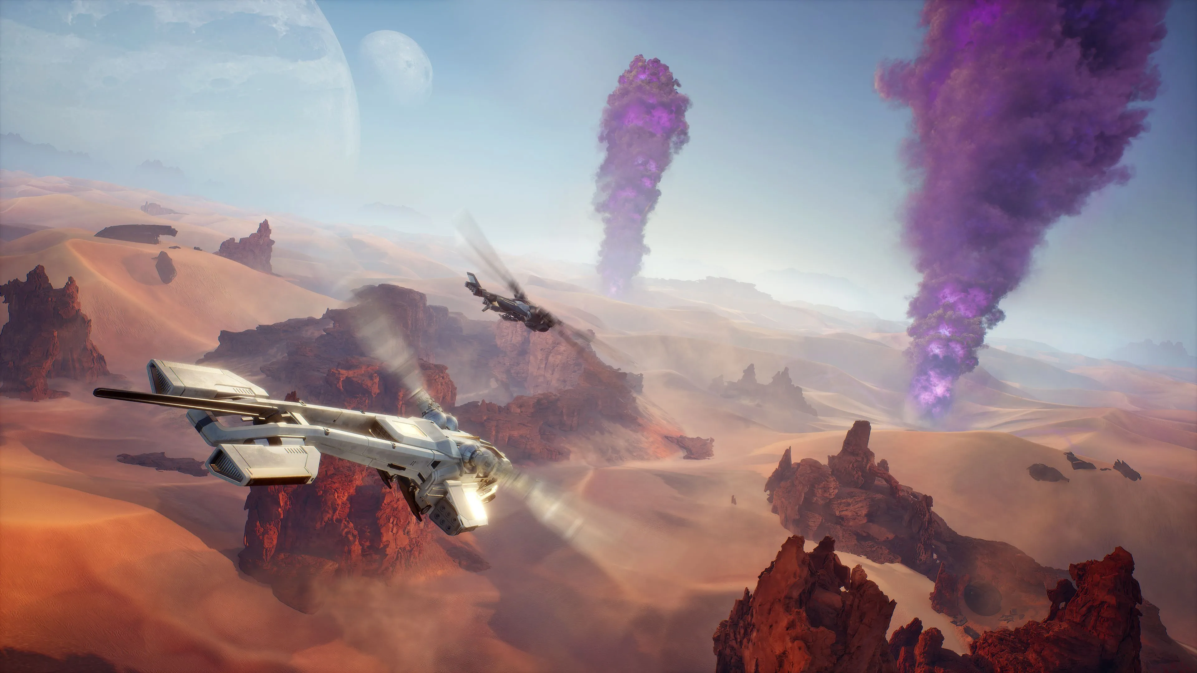 Dune Awakening PvE PvP] Toàn cảnh khu vực Deep Desert trong Dune: Awakening từ trên cao.