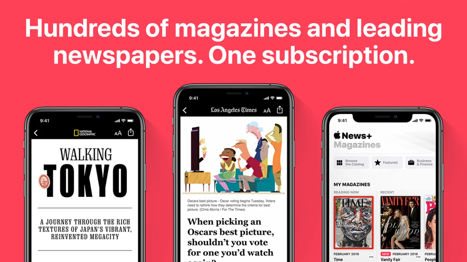 Giao diện Apple News+ hiển thị các lựa chọn tạp chí và trích đoạn tin tức, cung cấp quyền truy cập vào nội dung báo chí chất lượng