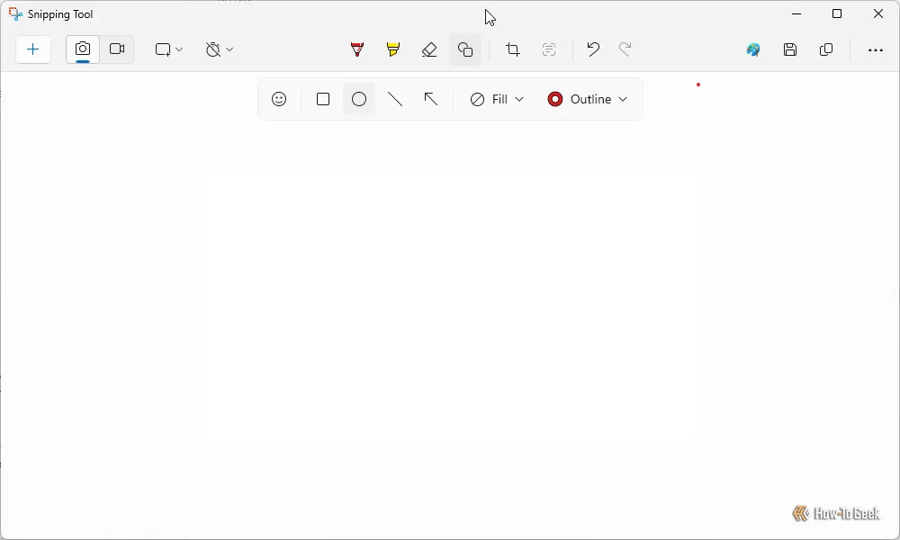 Giao diện các công cụ chỉnh sửa cơ bản của Snipping Tool