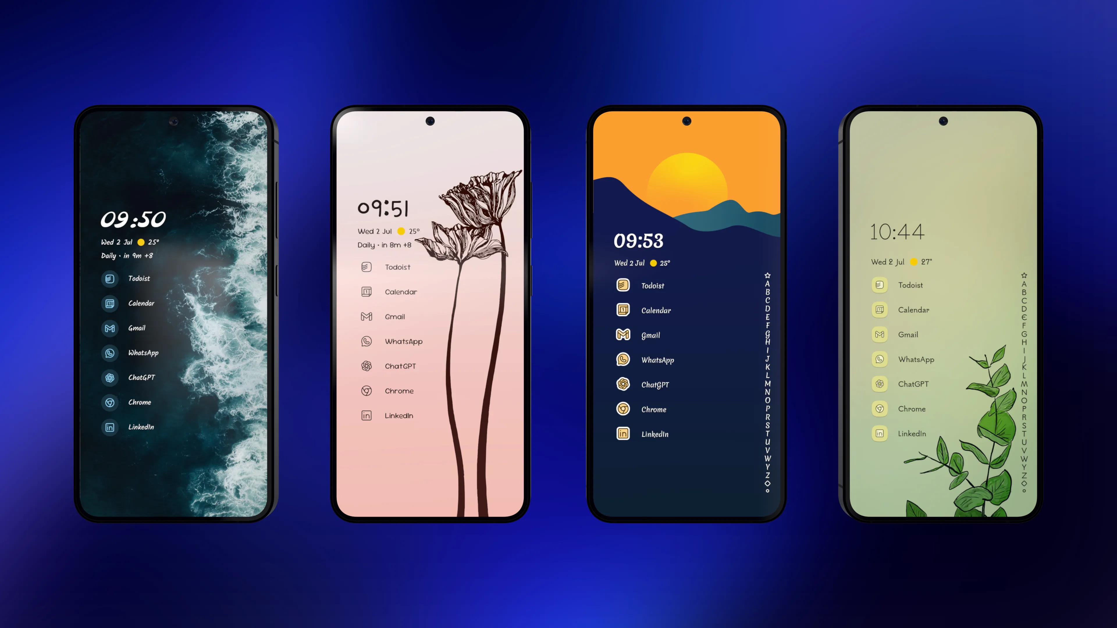 Giao diện các tùy chọn chủ đề (themes) mới trên Niagara Launcher