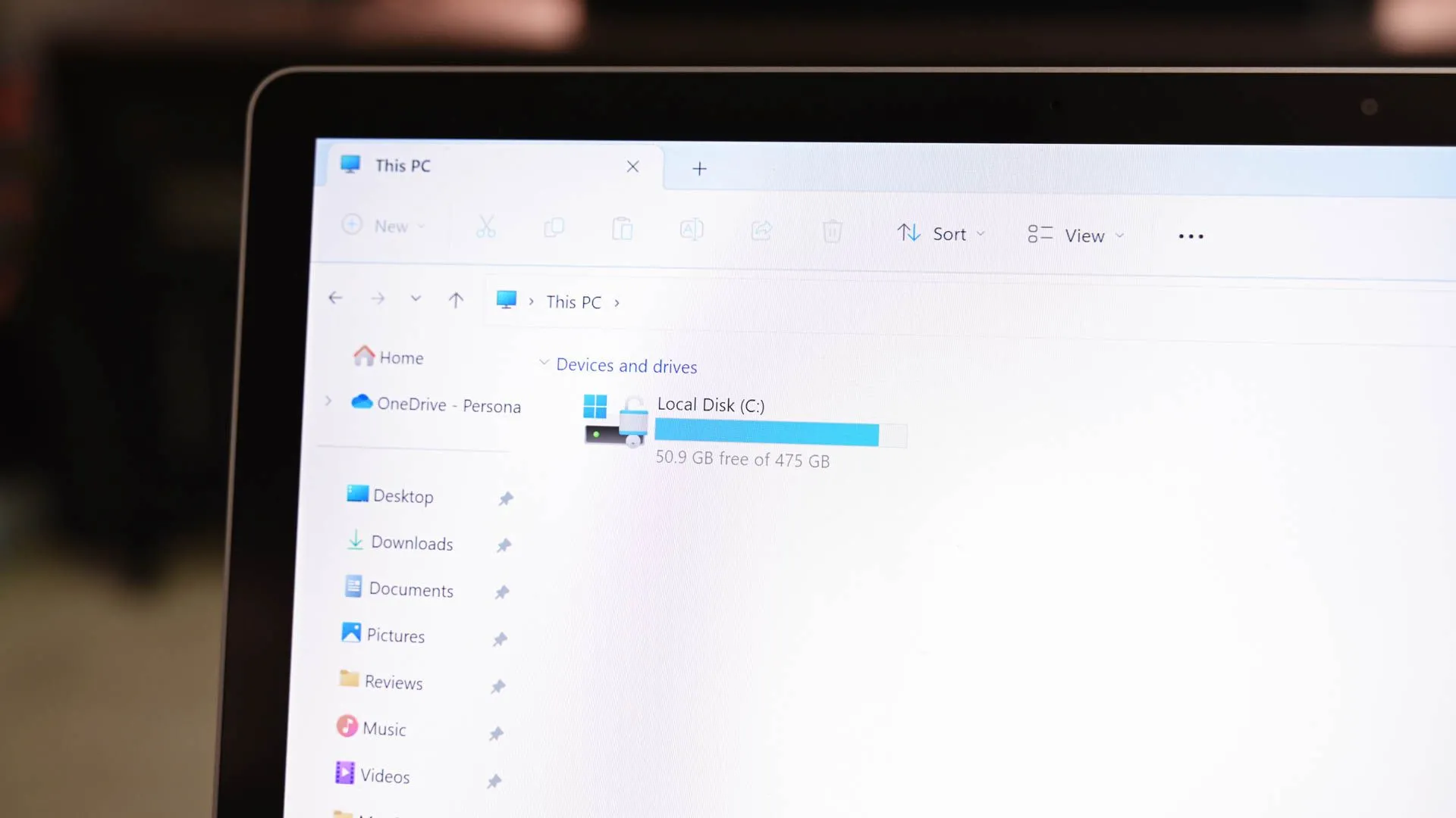 Giao diện File Explorer trên Windows, gợi ý khả năng dọn dẹp sâu hơn để giải phóng dung lượng ổ C.