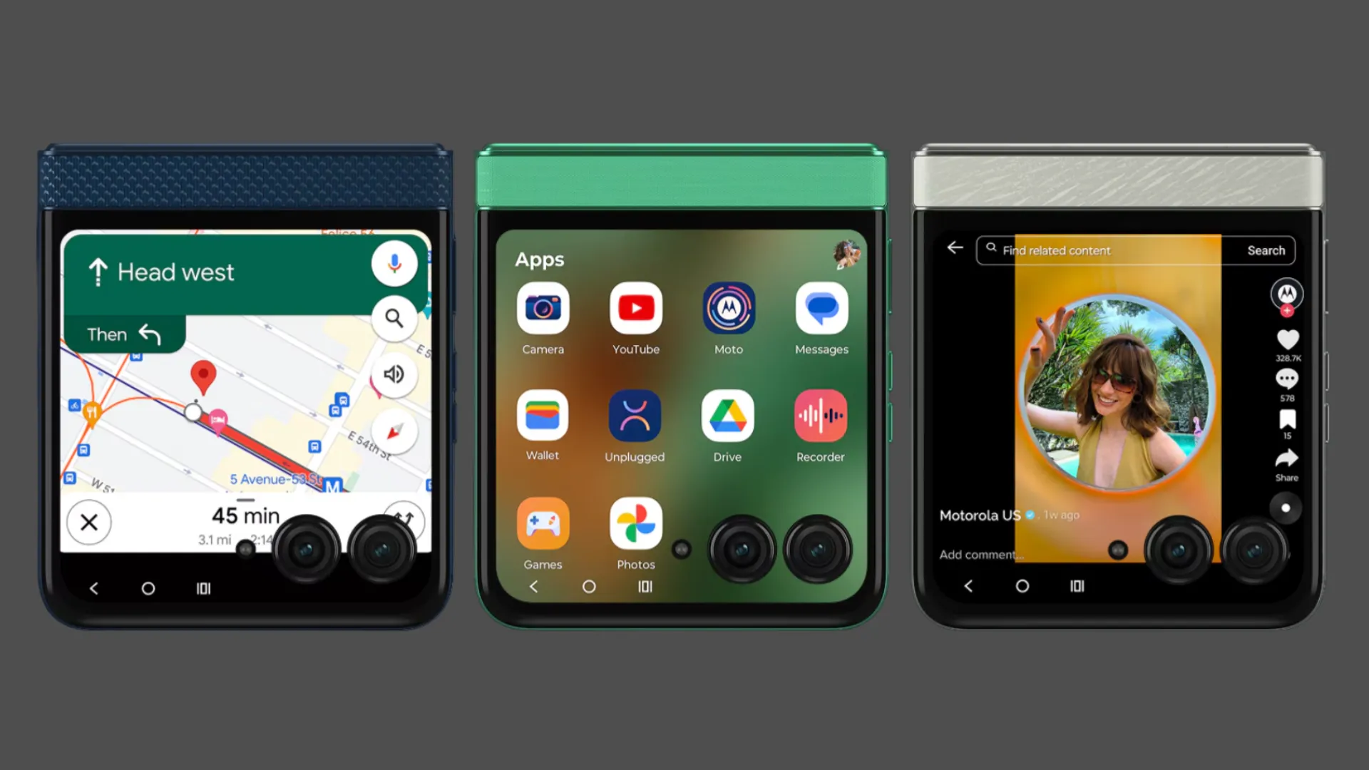 Giao diện Hello UI trên màn hình phụ của Moto Razr 2025