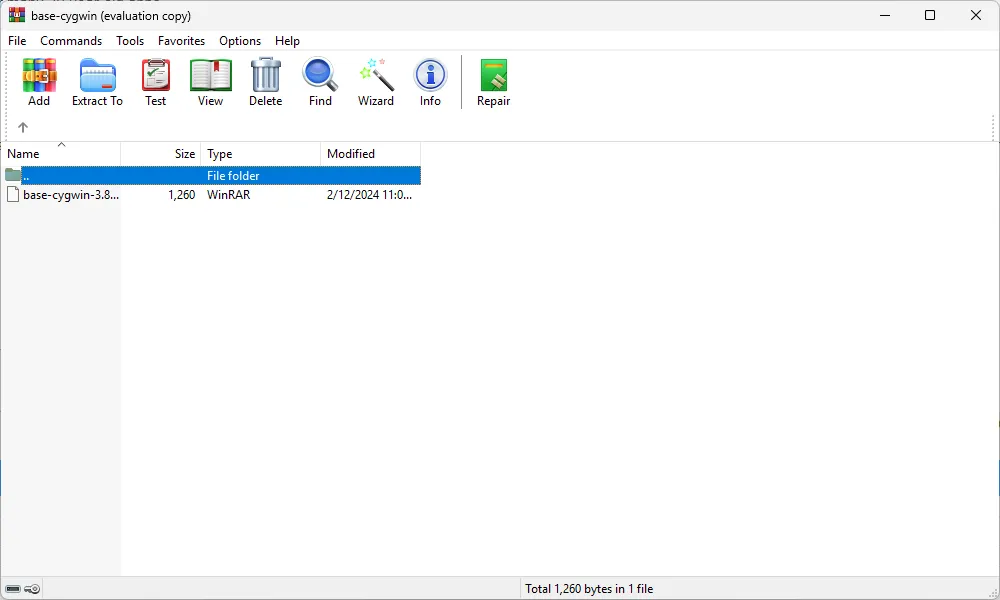 Giao diện mặc định lỗi thời của WinRAR trên Windows