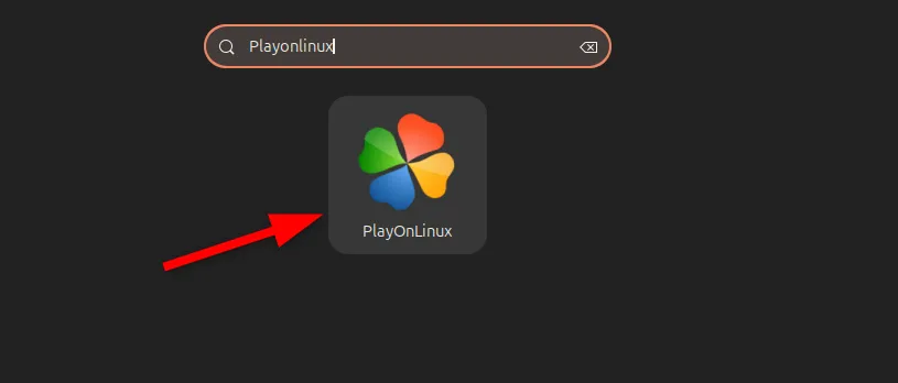 Giao diện PlayOnLinux khi mở lần đầu từ menu ứng dụng trên Linux