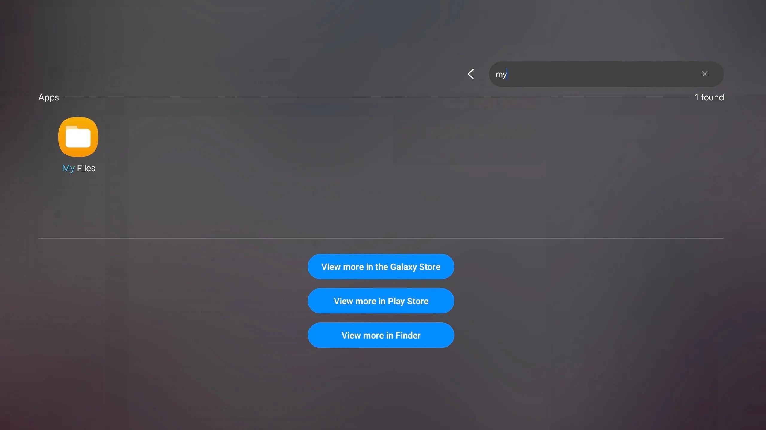 Giao diện Samsung DeX minh họa việc tìm kiếm và khởi chạy ứng dụng bằng phím tắt, giúp tăng tốc độ làm việc.