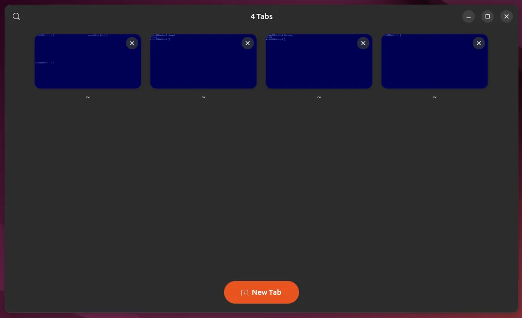 Giao diện terminal GhosTTY với nhiều tab đang mở, minh họa khả năng quản lý phiên làm việc.