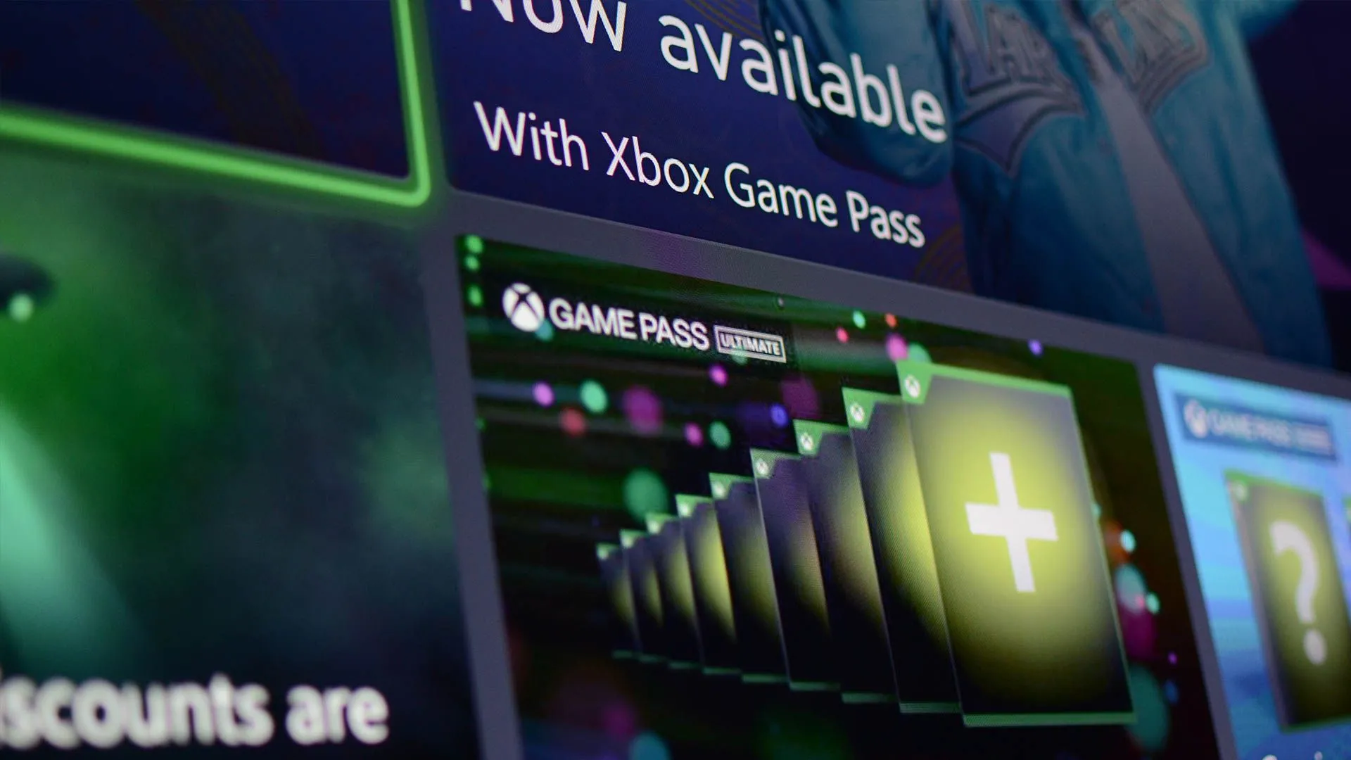 Giao diện tùy chọn Xbox Game Pass trong UI của Xbox, minh họa cách người dùng có thể truy cập game thông qua dịch vụ này.