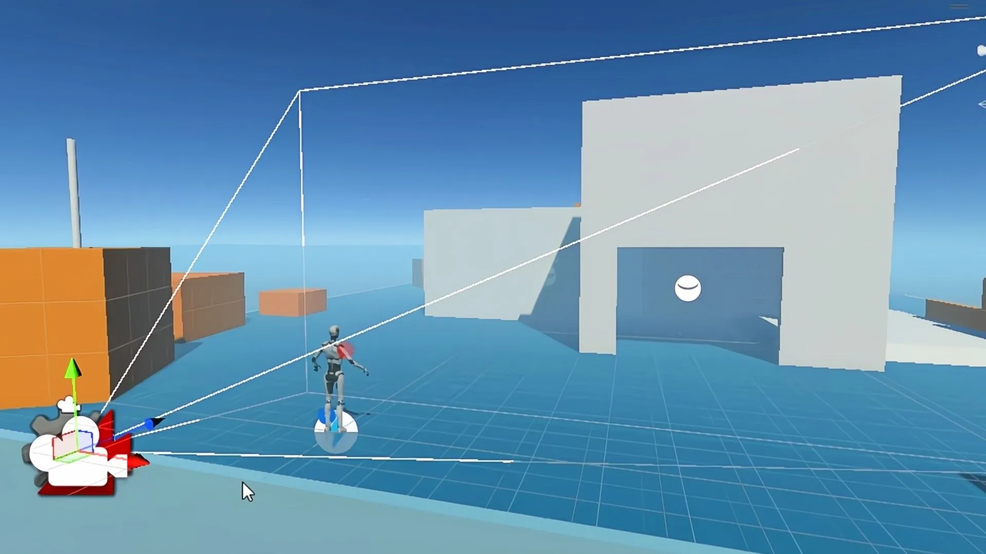 Giao diện Unity Engine hiển thị cảnh game 3D với bộ xương, minh họa quá trình phát triển game Android