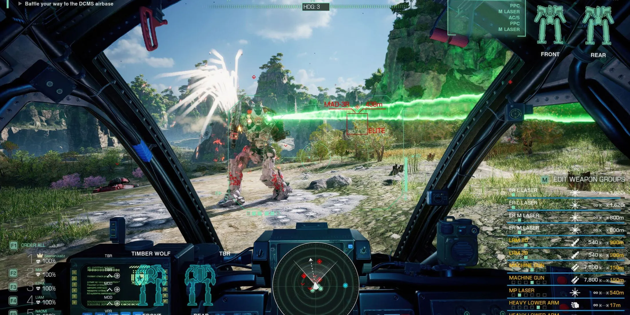 Góc nhìn thứ nhất khi điều khiển mech trong game MechWarrior 5: Clans