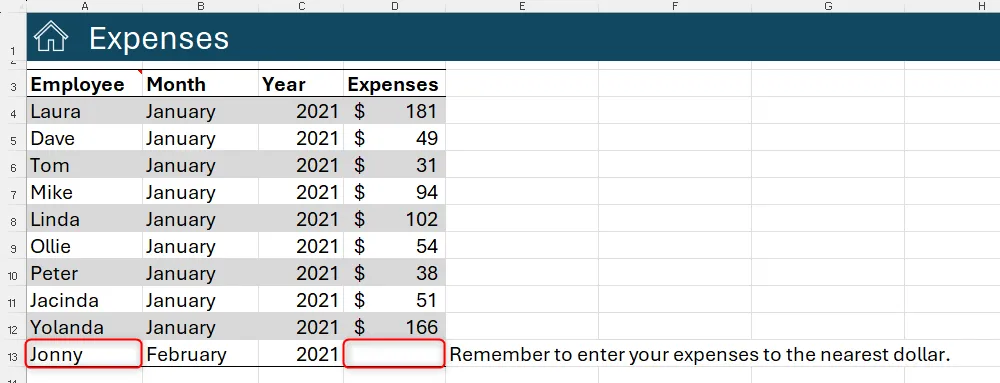 Hàm IFS được sử dụng trong Excel để hiển thị hoặc ẩn một hướng dẫn tùy thuộc vào việc các ô khác chứa các giá trị nhất định.