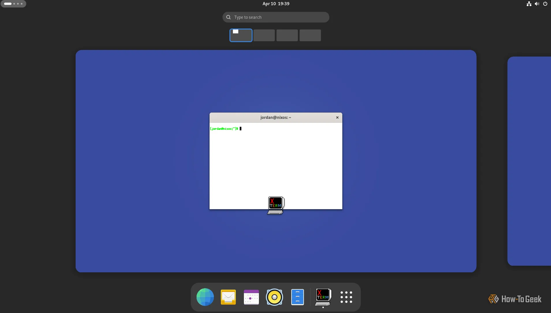 Hệ điều hành NixOS chạy trên môi trường desktop GNOME, minh họa cách cấu hình khai báo và quản lý gói độc đáo.