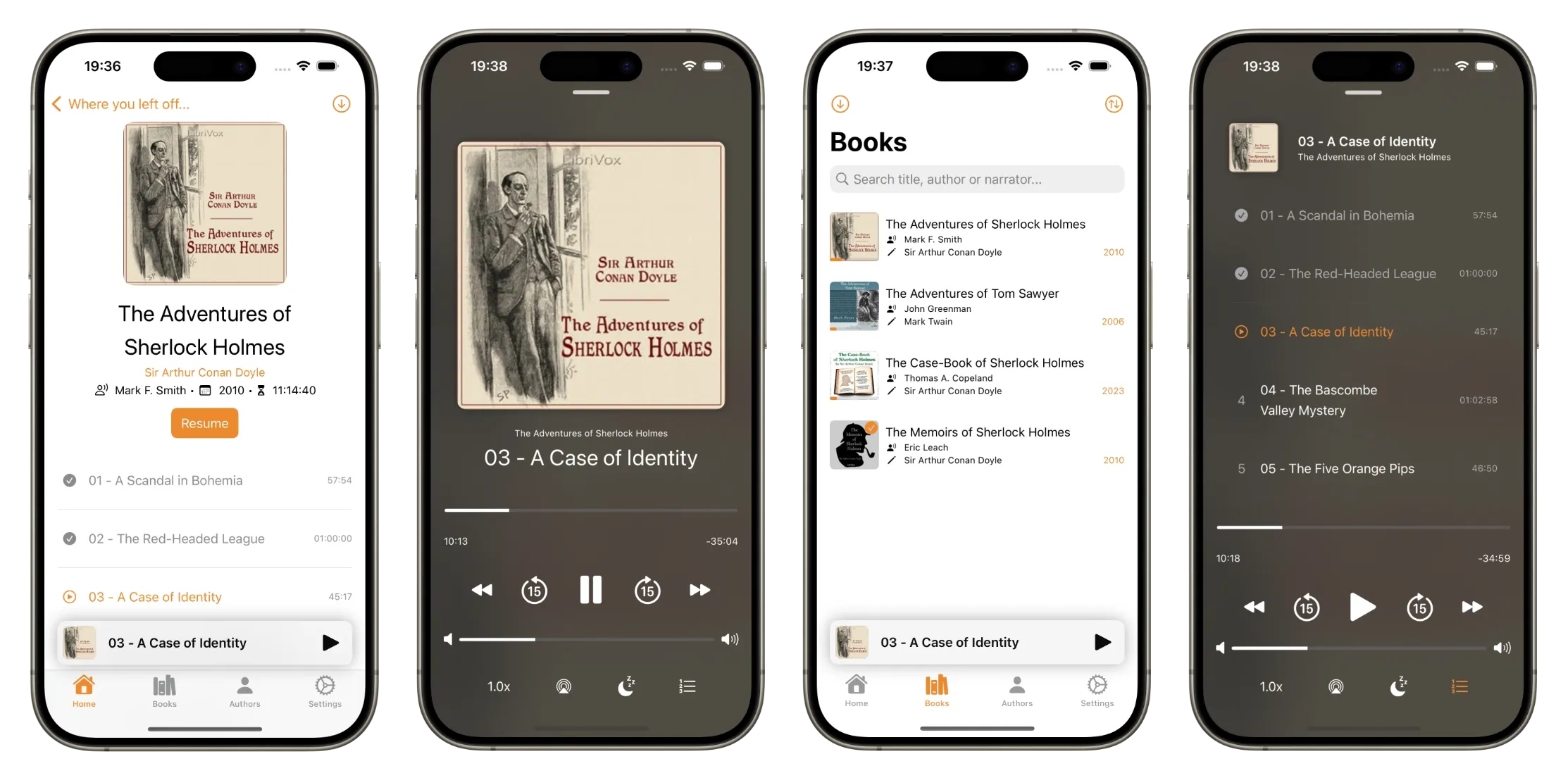 Hình ảnh giao diện ứng dụng nghe sách nói Plappa trên iPhone, đối tác lý tưởng cho AudioBookshelf.