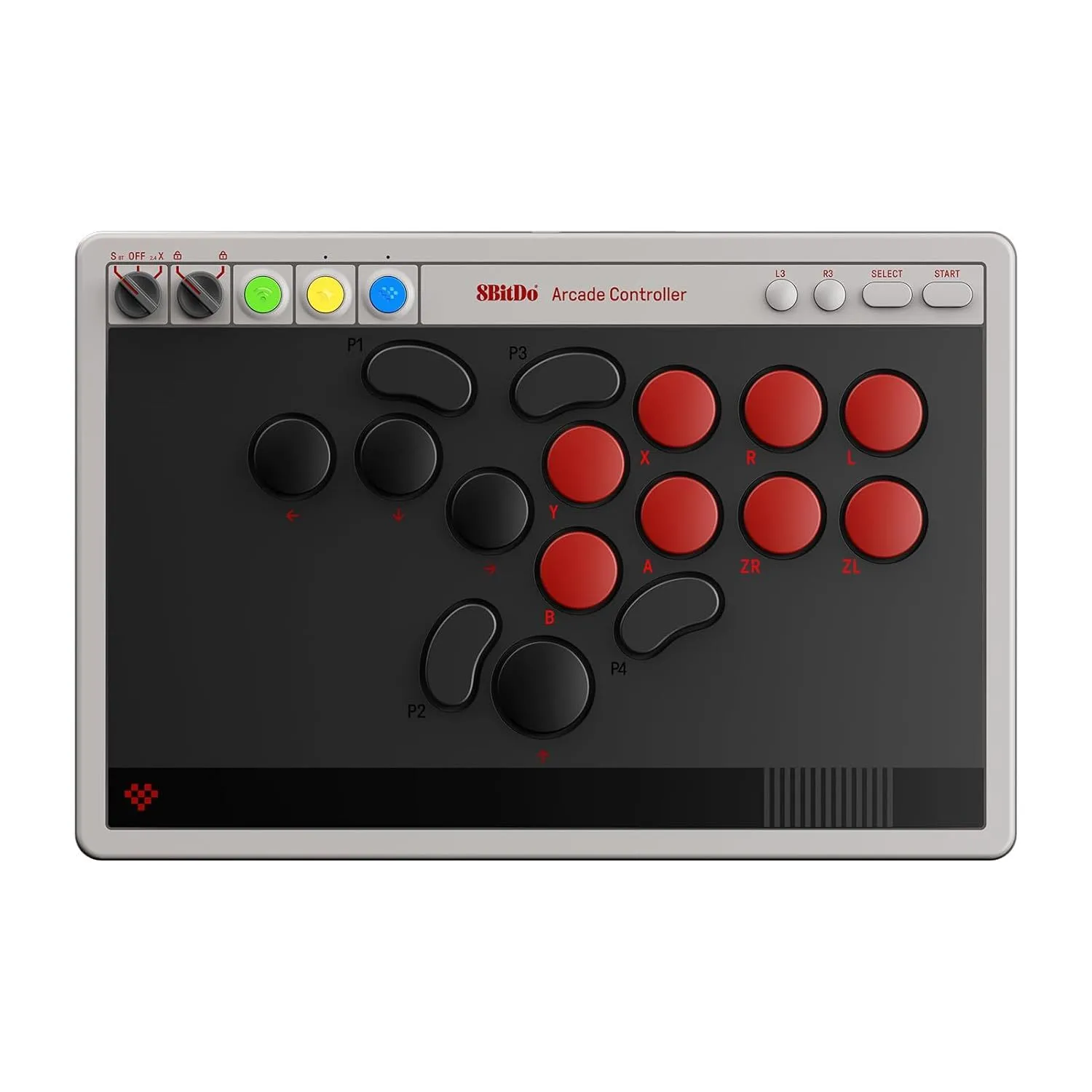 Hình ảnh tay cầm 8BitDo Arcade Controller nổi bật với thiết kế mỏng