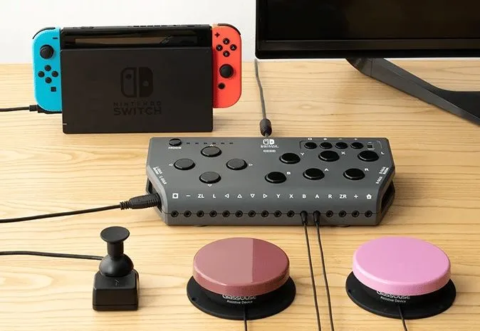 Hình ảnh tay cầm hỗ trợ tiếp cận Hori Flex, một giải pháp thay thế cho game thủ Nintendo.