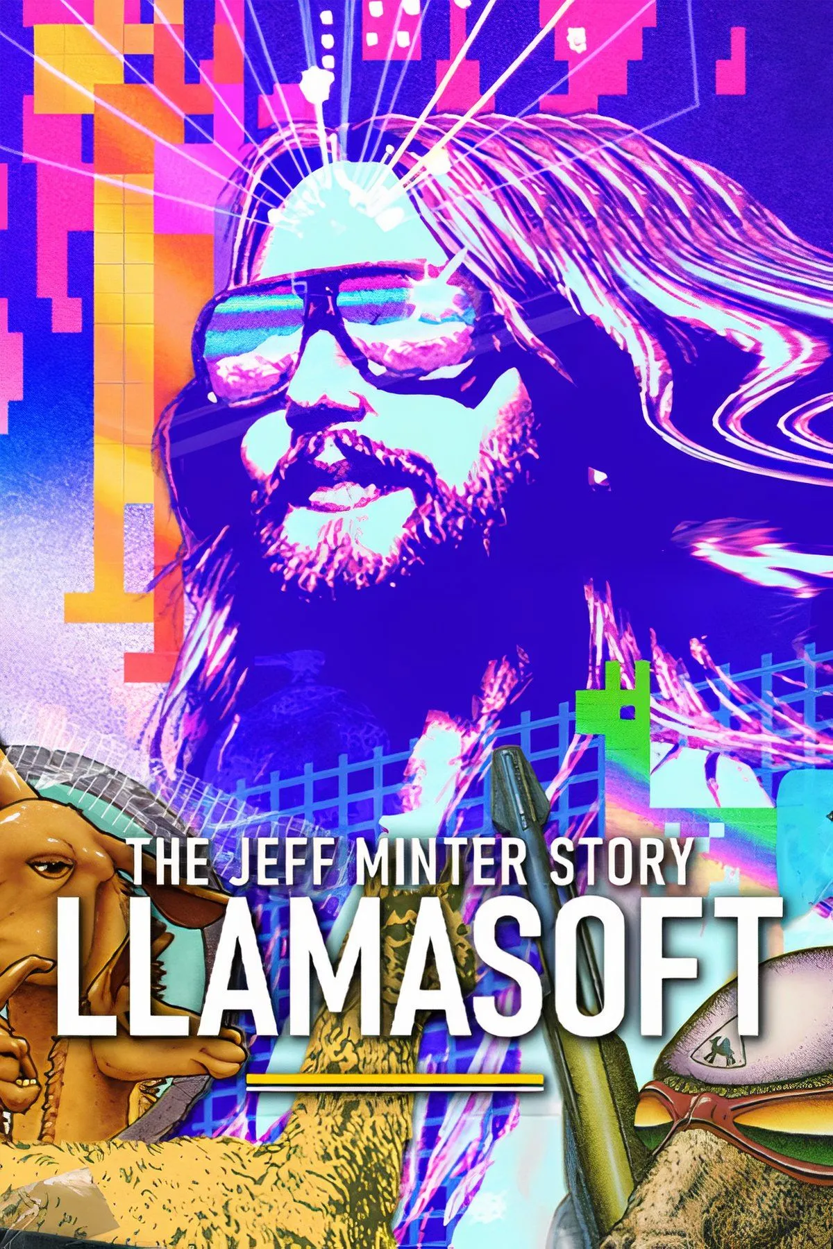 Hình ảnh tổng hợp các tựa game và giao diện từ Llamasoft: The Jeff Minter Story