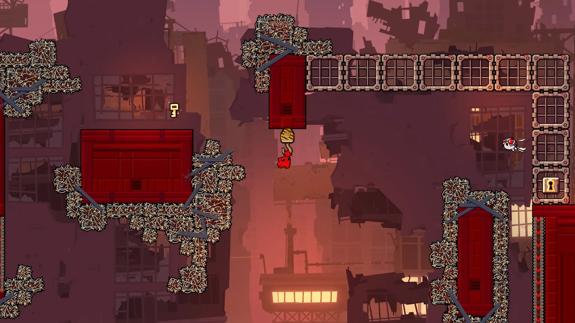 Hình ảnh từ tựa game nền tảng Super Meat Boy Forever, minh chứng cho game trình duyệt chất lượng.