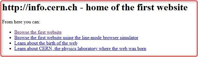Hình ảnh website đầu tiên trên thế giới của Tim Berners-Lee tại CERN