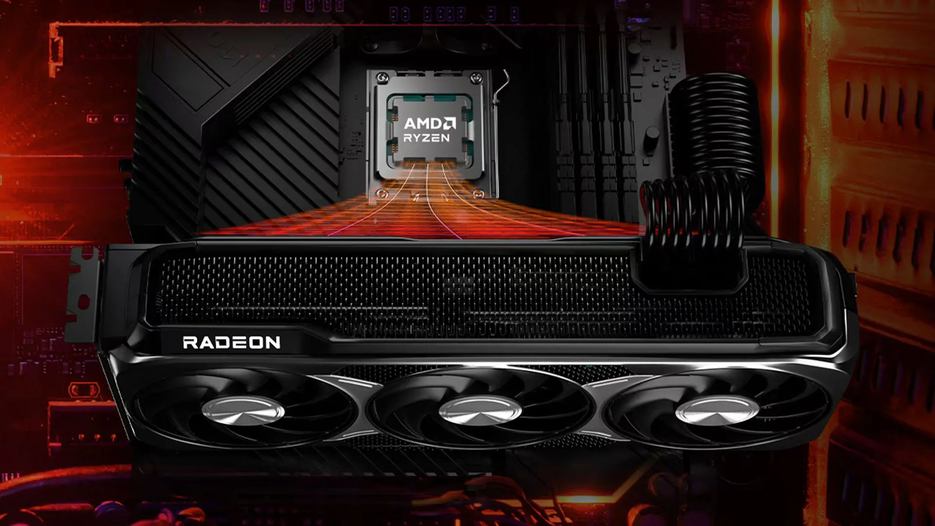 Hình minh họa một card đồ họa AMD RX 9070, đại diện cho sự cải thiện của driver GPU trên nền tảng Linux.