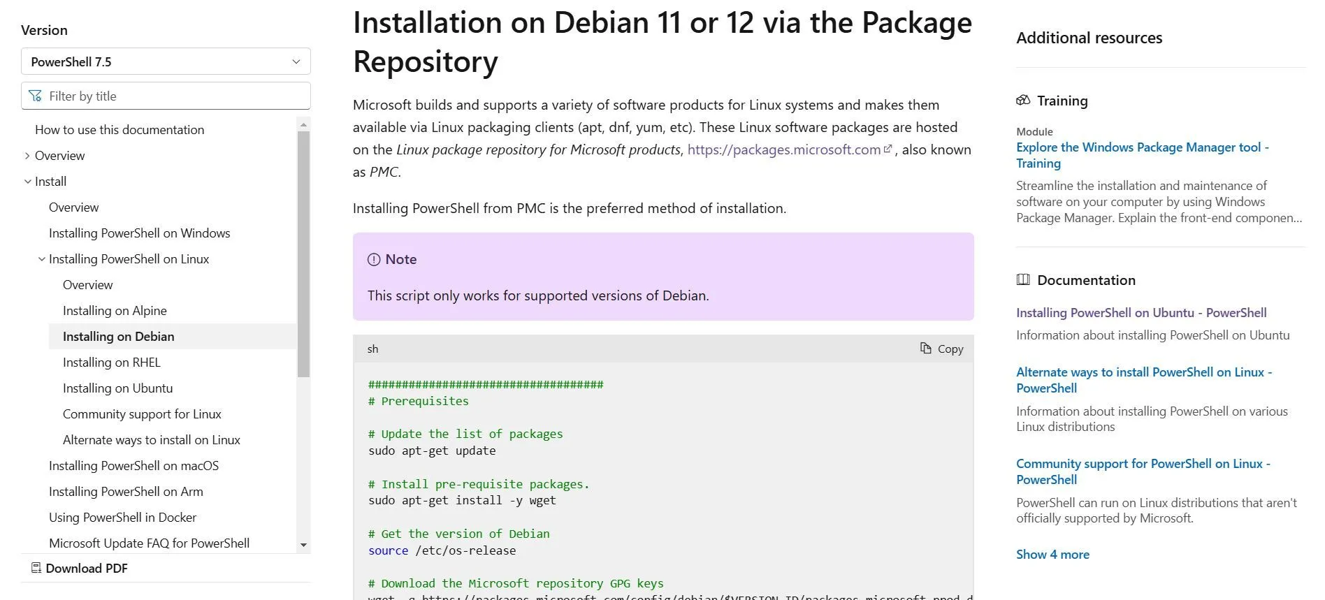 Hướng dẫn cài đặt PowerShell trên Debian từ Microsoft với script mẫu