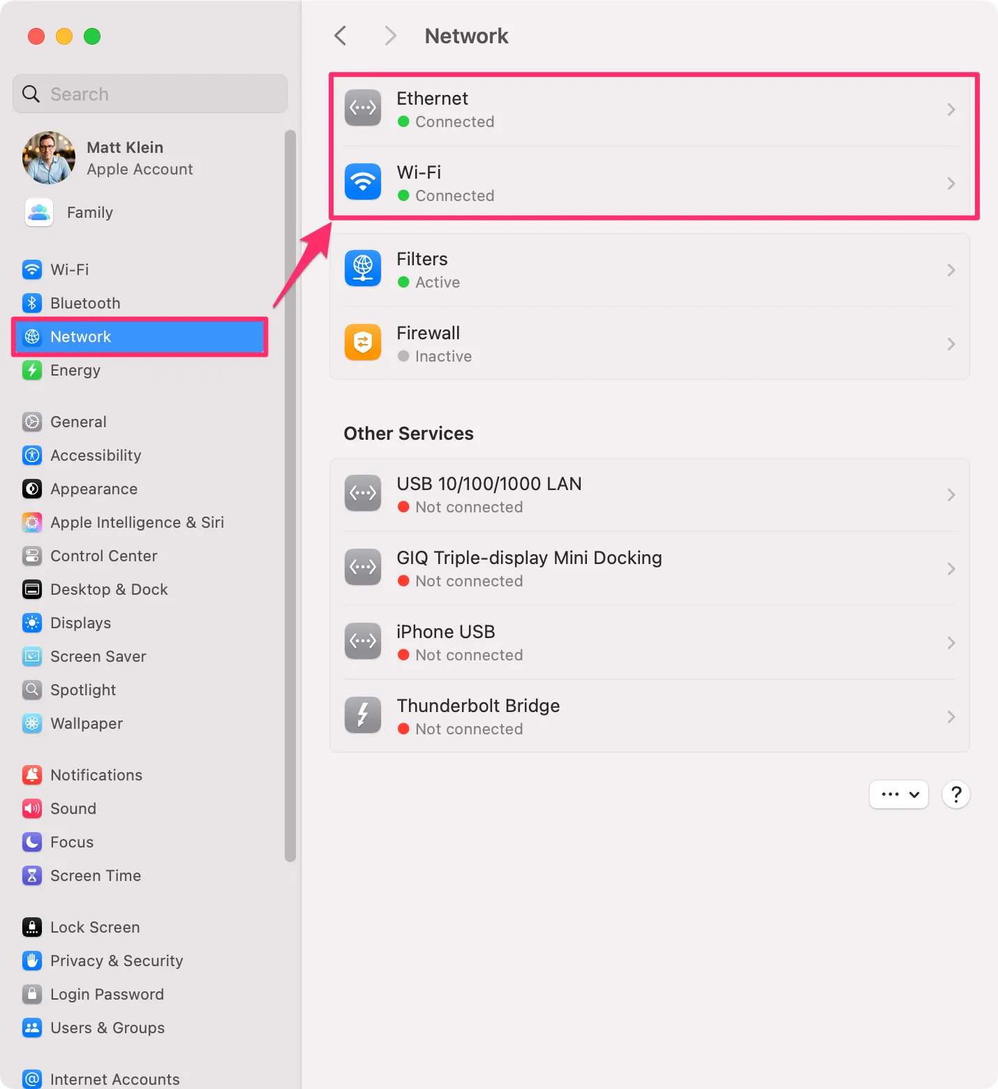 Kiểm tra kết nối mạng Wi-Fi trên macOS qua Cài đặt hệ thống