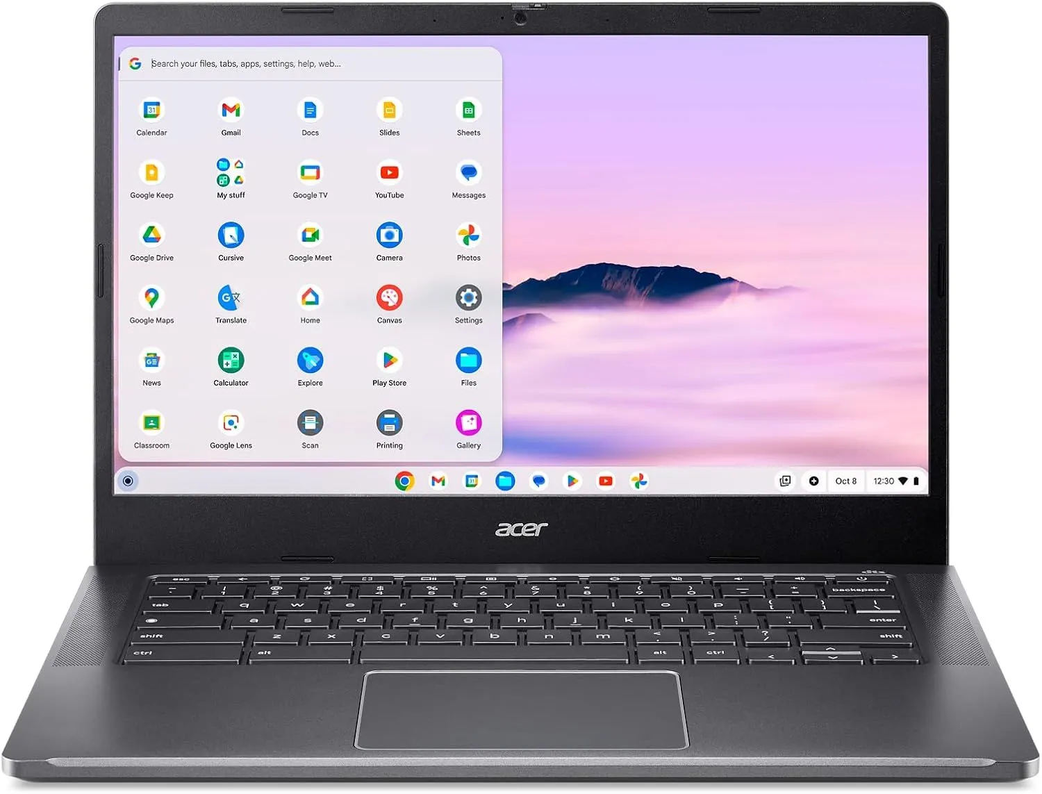 Laptop Acer Chromebook Plus 514 màu xám, đại diện cho dòng Chromebook hiệu năng cao được nhắc đến trong bài.