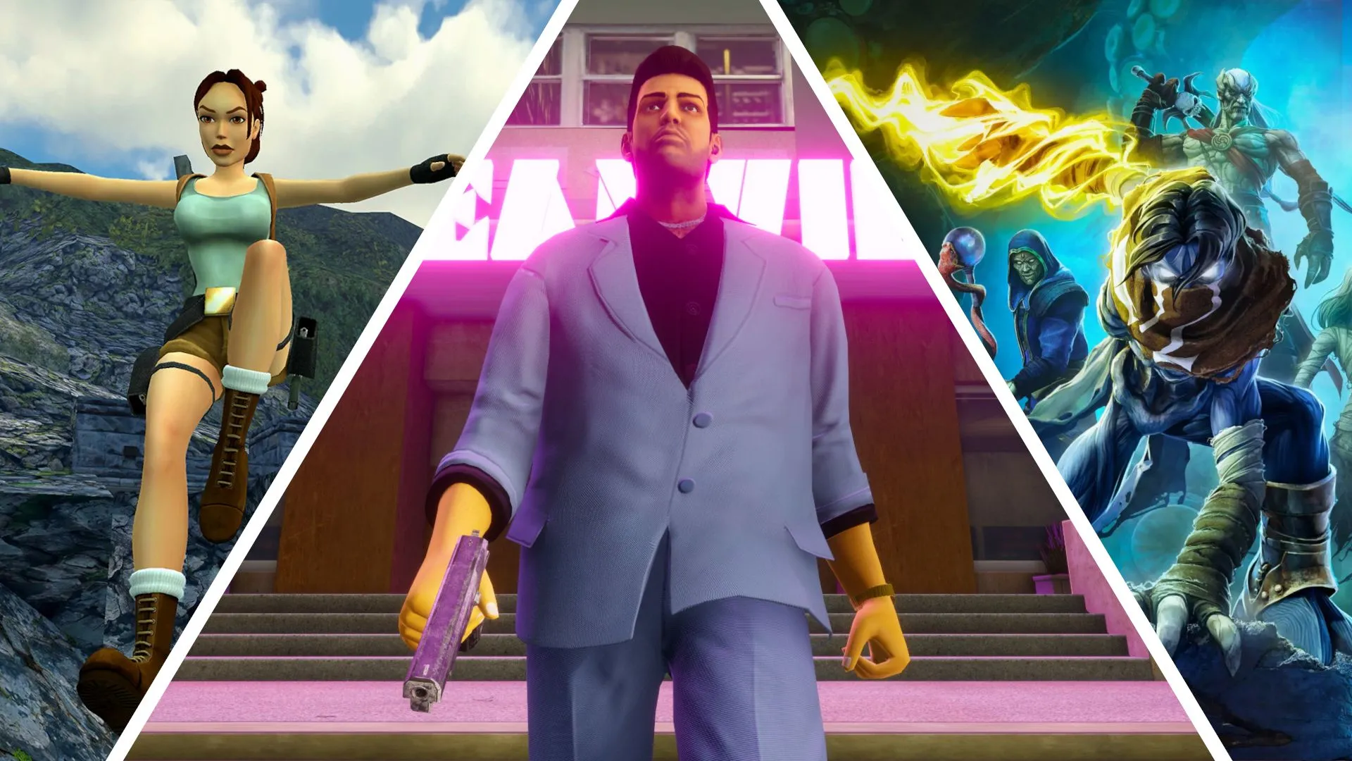Lara Croft, Tommy Vercetti và Raziel trong game được upscale AI