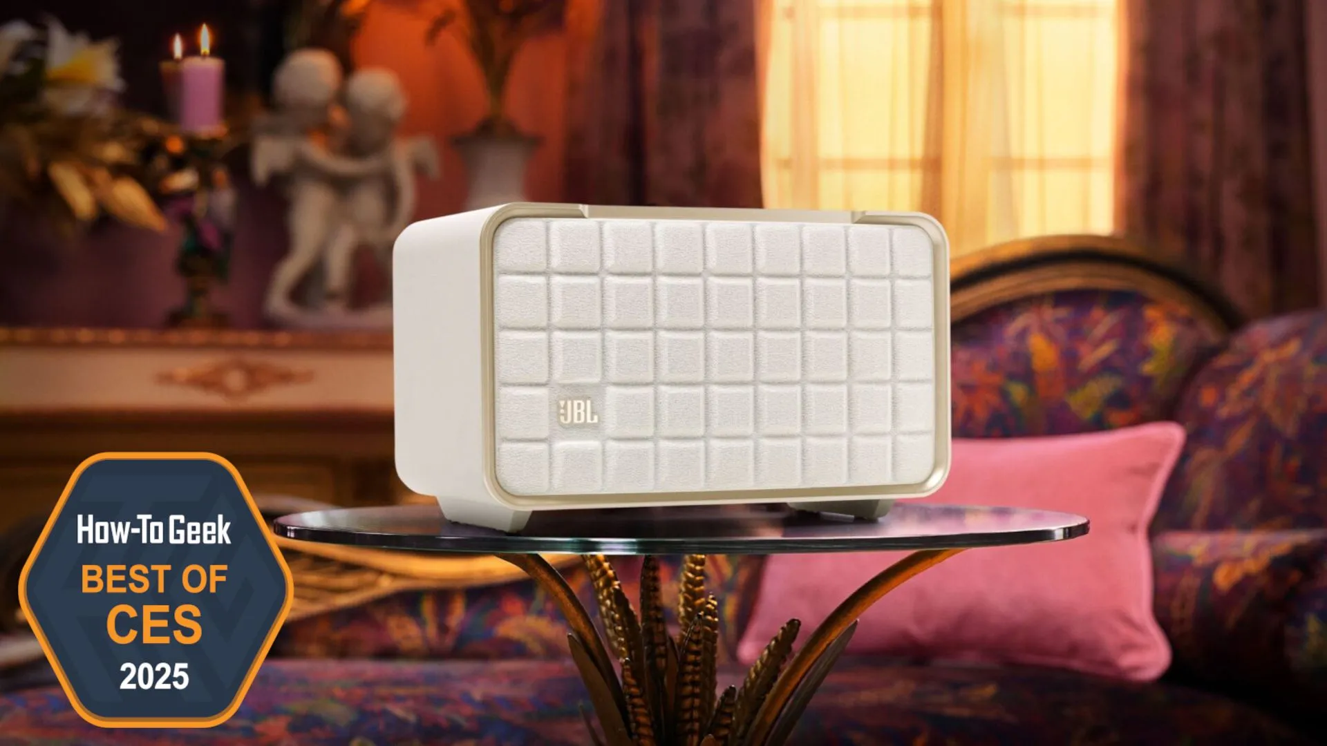 Loa Bluetooth JBL Authentics 200 màu trắng với thiết kế cổ điển độc đáo
