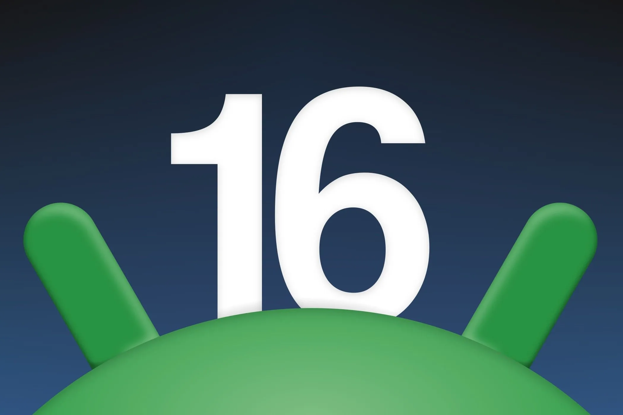 Logo Android với số 16 đại diện cho phiên bản hệ điều hành Android 16 sắp ra mắt.