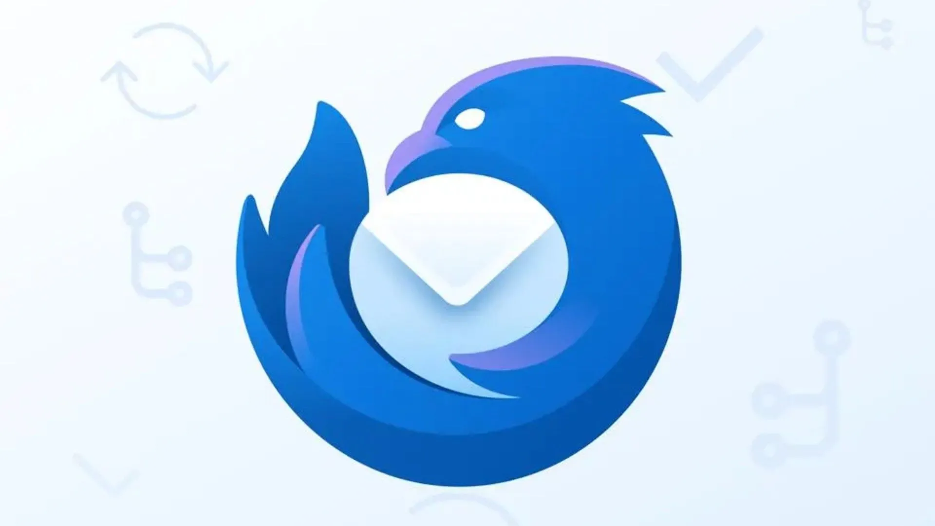 Logo của ứng dụng email Thunderbird với nền trắng