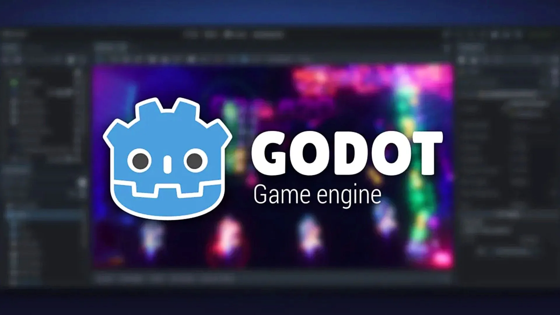 Logo Godot Engine nổi bật trên nền giao diện phát triển game, một engine mã nguồn mở mạnh mẽ để làm game Android