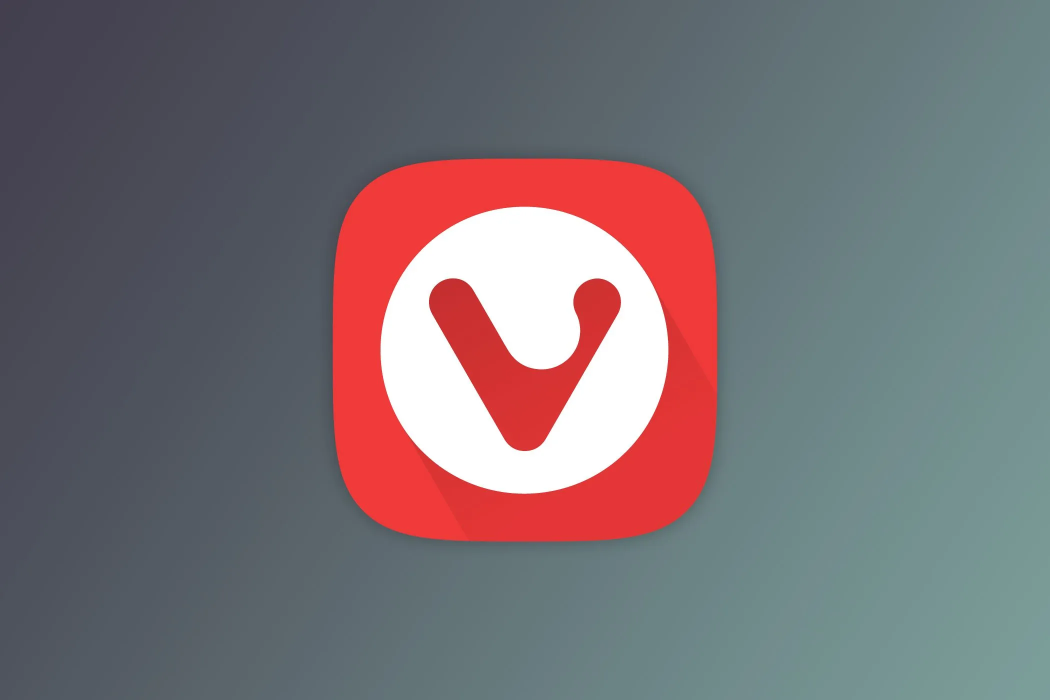 Logo trình duyệt Vivaldi màu xanh và trắng nổi bật trên nền giao diện hiện đại.