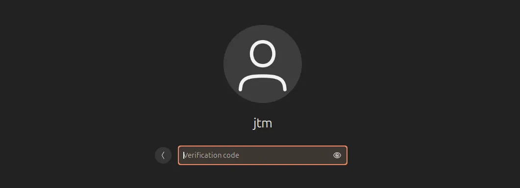 Màn hình đăng nhập Ubuntu hiển thị yêu cầu nhập mã xác thực (authenticator code) trước khi nhập mật khẩu, sau khi bật 2FA.