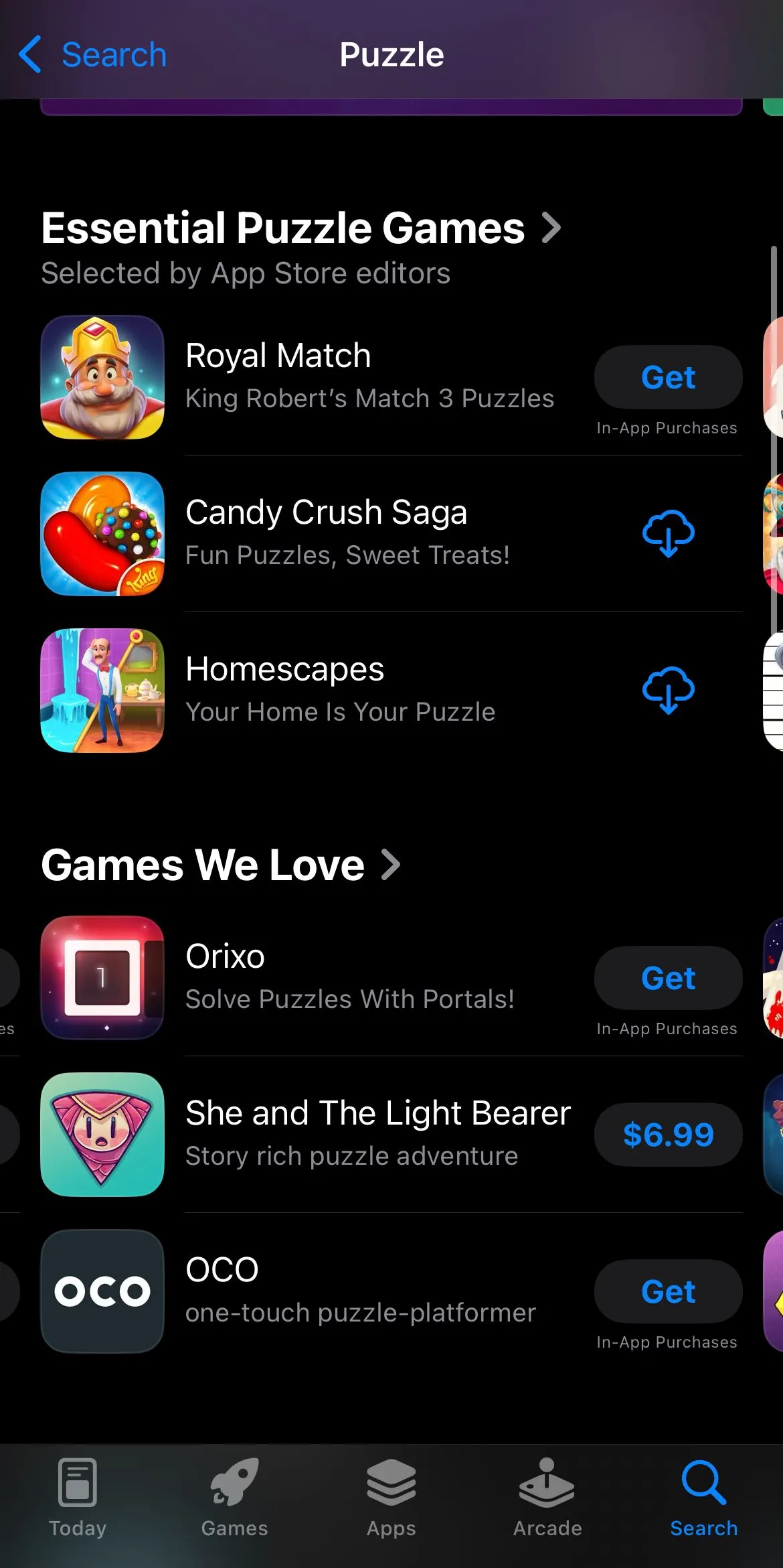 Màn hình iPhone hiển thị các trò chơi giải đố, biểu trưng cho các game di động và sự cần thiết của hoạt động thay thế