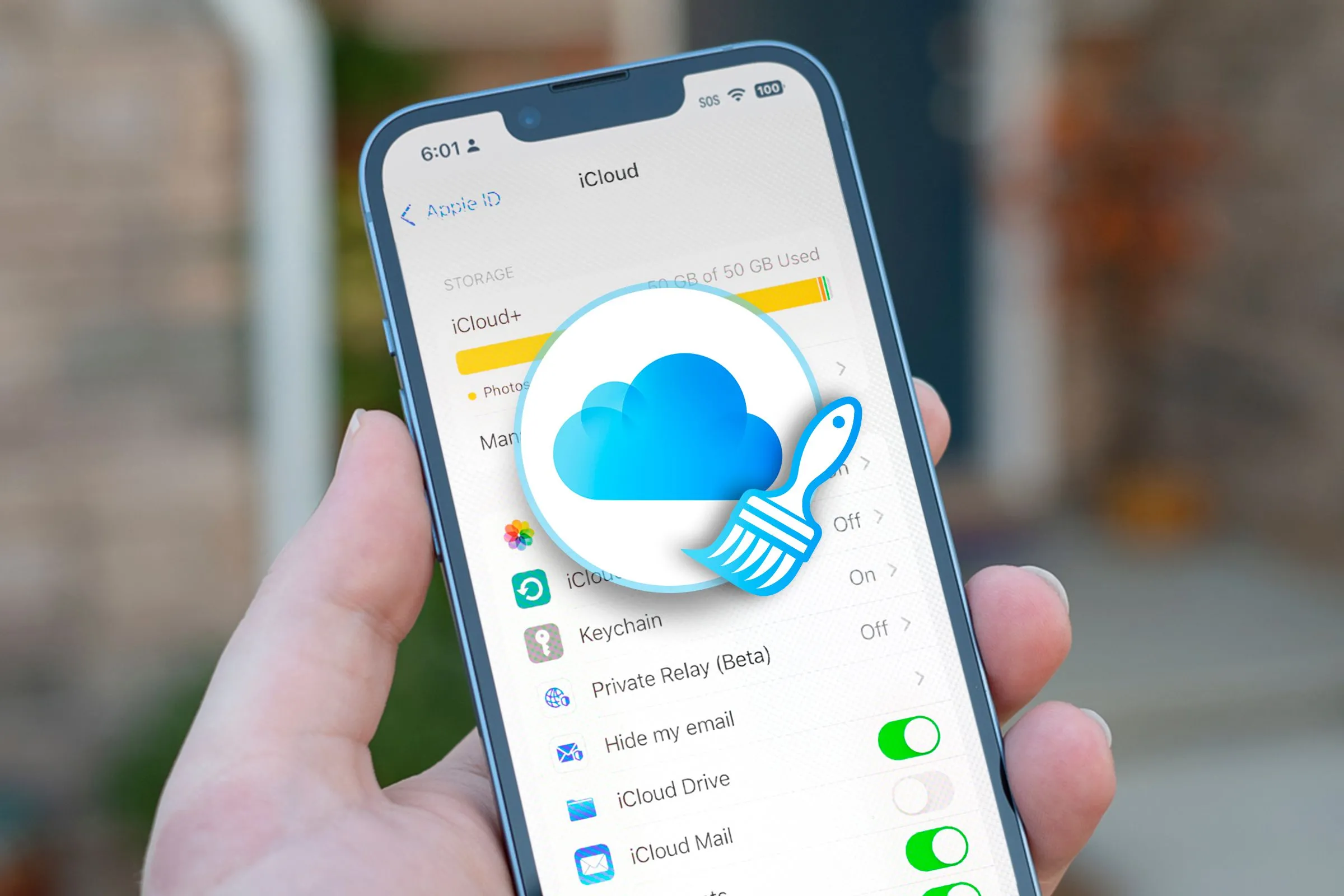 Màn hình quản lý dung lượng iCloud trên iPhone, minh họa vấn đề giới hạn lưu trữ có thể gặp phải khi sử dụng Apple Notes.